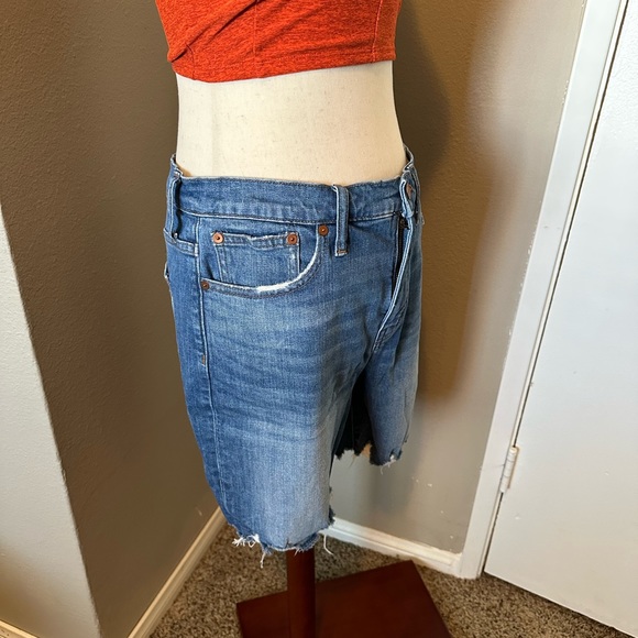 [Madewell] High Waist Mid Length Denim Shorts - Picture 10 of 12